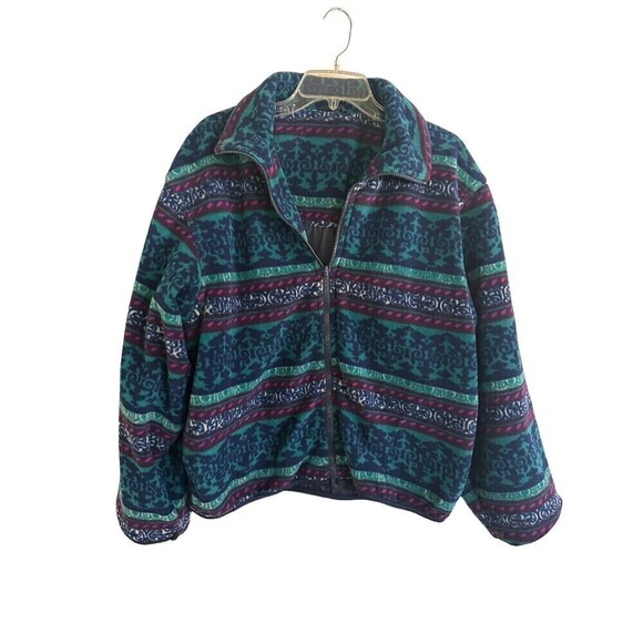 Vintage CB Sports Arcadia Fleece Jacket Women's Large Geometric Large - Picture 1 of 5